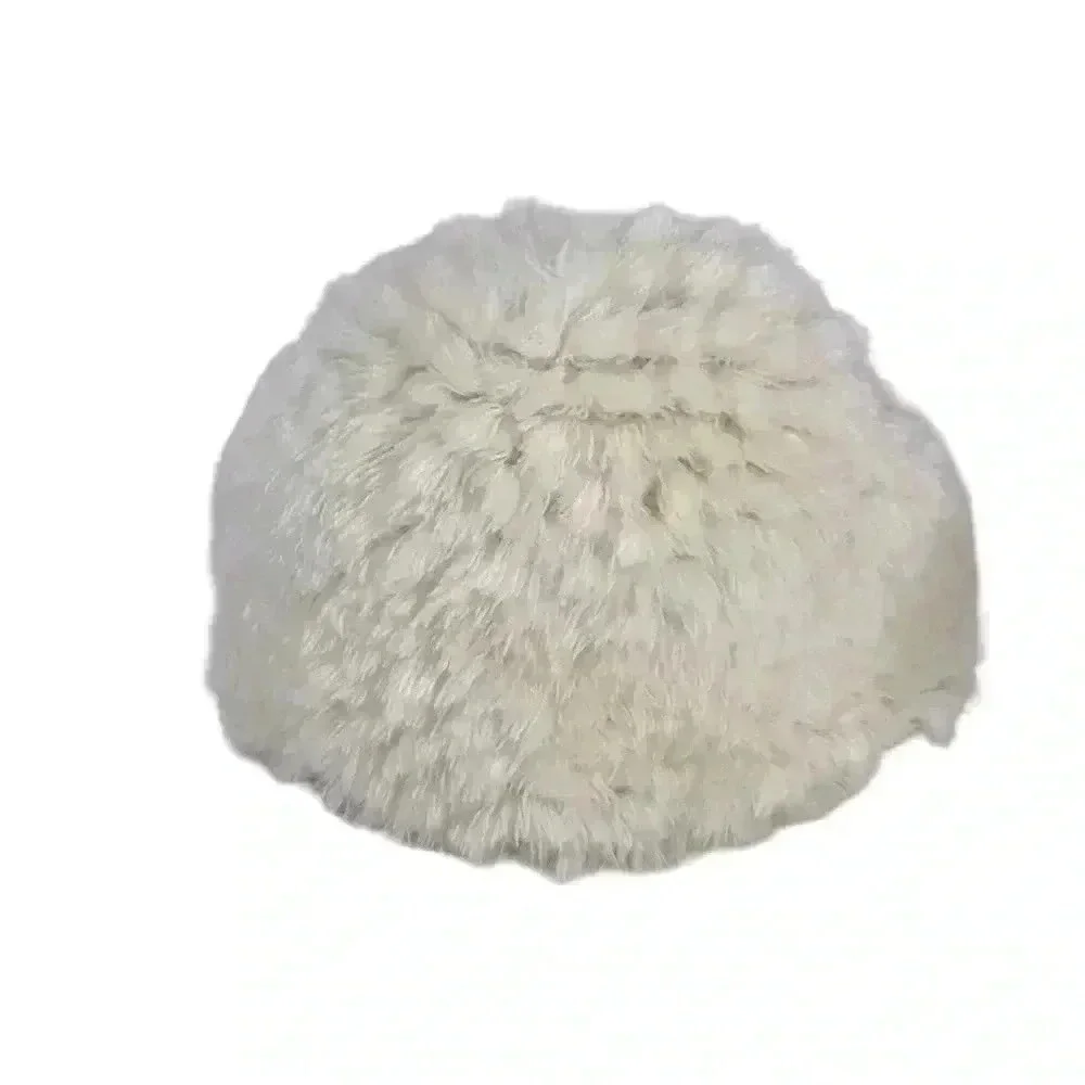 VINTAGE HAT HANSEN FAUX FUR WHITE WINTER MADE IN THE USA ADJUSTABLE CAP